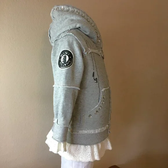 MINI SHATSU Puppy Lace Zip-Front Hoody